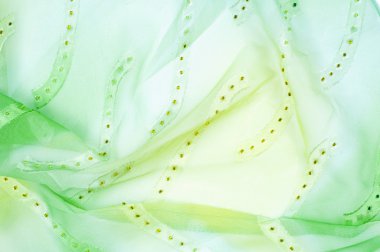 İpek kumaş dokusu, arka plan. yeşil ve sarı renk