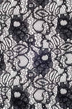 Kumaş dantel, siyah renk doku
