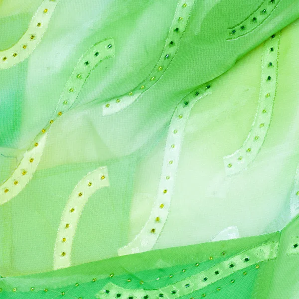 Текстура Шовкової Тканини Фон Зелений Жовтий Колір — стокове фото