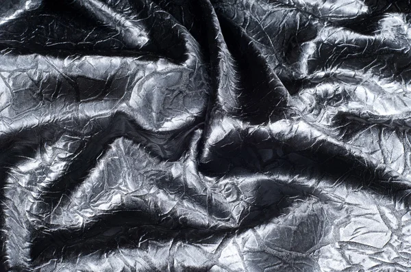 Fabric Texture Silk Black Gray Spots Abstraction — Stock Photo, Image