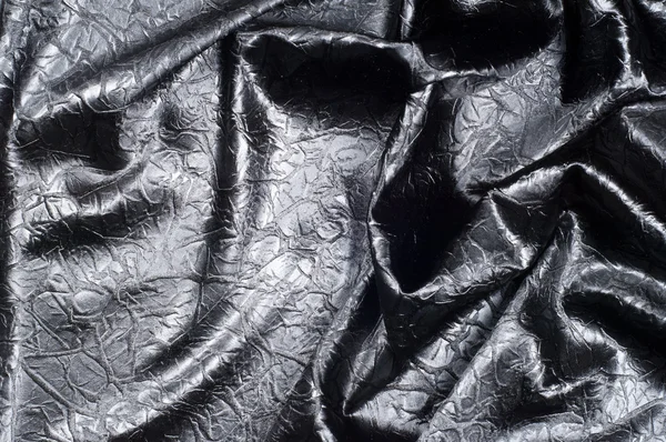 Texture Tissu Soie Noire Avec Des Taches Grises Abstraction — Photo