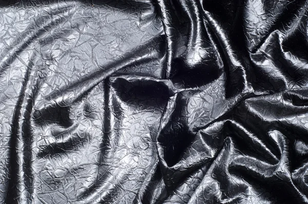 Texture Tissu Soie Noire Avec Des Taches Grises Abstraction — Photo