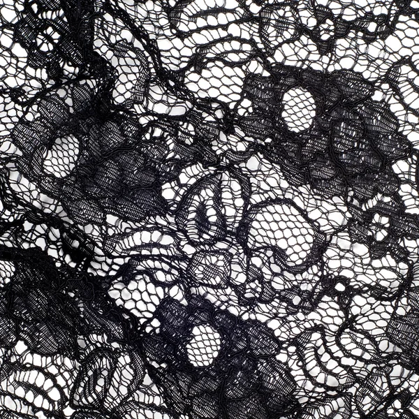 Texture Fabric Lace Black Color — Stock Photo, Image