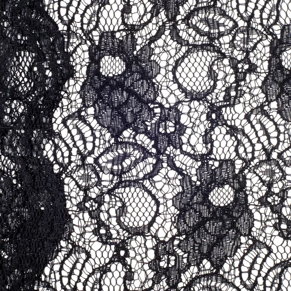 Textuur Van Weefsel Kant Zwarte Kleur — Stockfoto