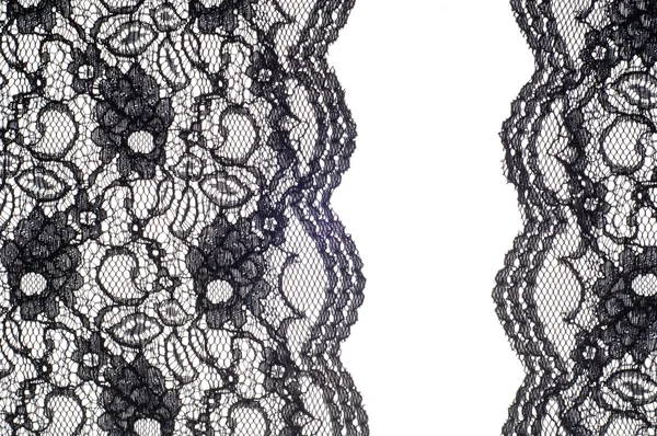 The texture of fabric lace, black color — Stock Photo, Image