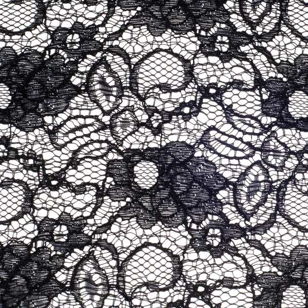 Texture Dentelle Tissu Couleur Noire — Photo