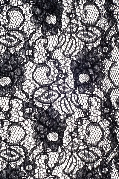 Texture Fabric Lace Black Color — Stock Photo, Image