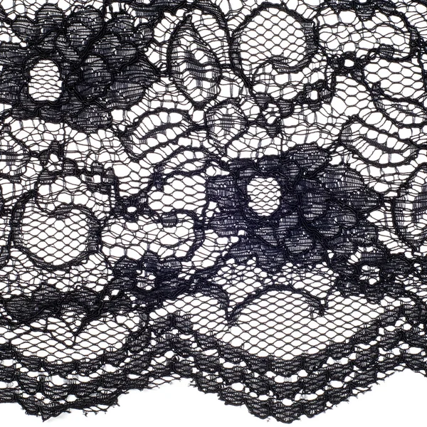 Texture Fabric Lace Black Color — Stock Photo, Image