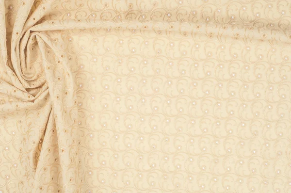 Doek Textuur Textuur Van Katoenen Stof Beige — Stockfoto