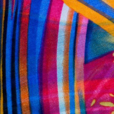 Kumaş ipek doku kahverengi, mavi, beyaz ve sarı. Fotoğraf stüdyosu