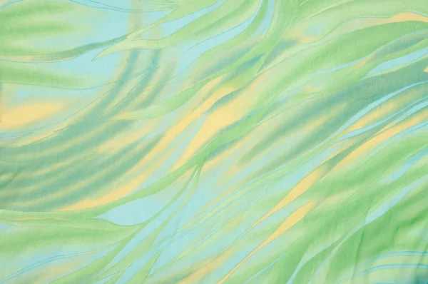 Textura de tela de seda, fondo. color verde y amarillo — Foto de Stock