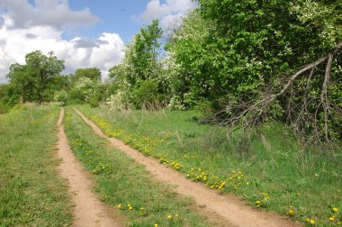 Yaz gökyüzü bulutlar, nehir