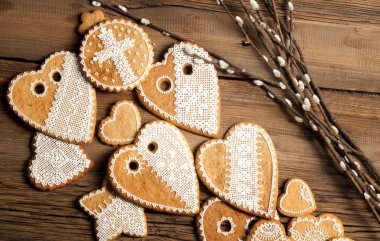 doku, arka plan, el boyaması Çerezler, Lale, söğüt, eski b