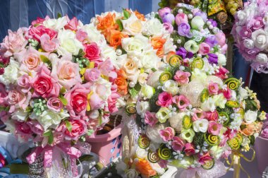 Doku, arka plan. Yapay çiçek.