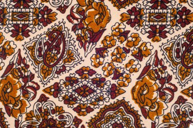 doku, arka plan, kumaş. Çiçek desenleri ile. kahverengi renk