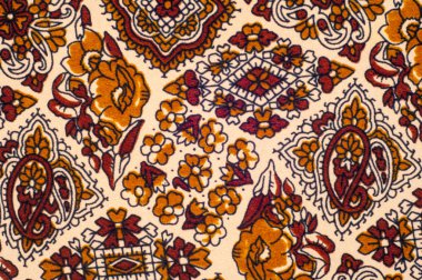 doku, arka plan, kumaş. Çiçek desenleri ile. kahverengi renk