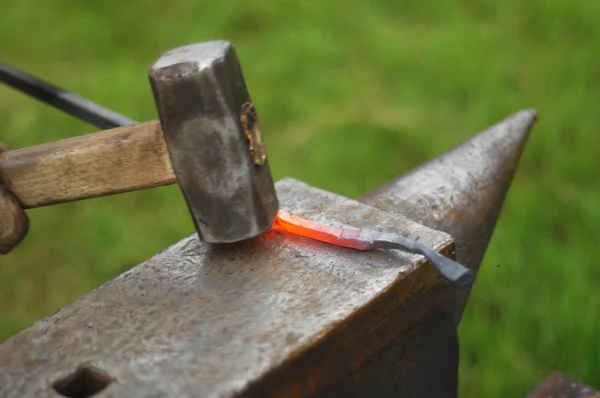 Blacksmith, smith, farrier, hammersmith, forger, smithy — Stock Photo, Image