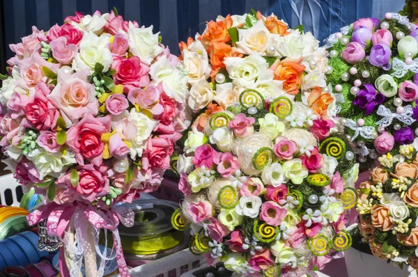 Textur Bakgrund Konstgjorda Blommor — Stockfoto