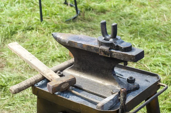 Blacksmith Smith Farrier Hammersmith Forger Smithy Treat Metal Heating Hammering — Stock Photo, Image