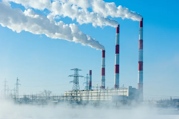 Cogénération Chaleur Électricité Combinées Système Dans Lequel Vapeur Produite Dans — Photo