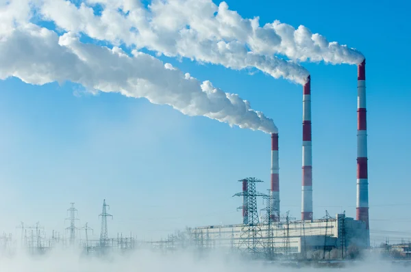 Cogénération Chaleur Électricité Combinées Système Dans Lequel Vapeur Produite Dans — Photo