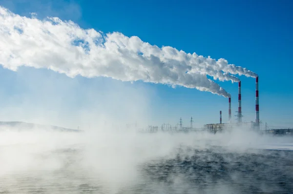 Chp Calor Electricidad Combinados Sistema Que Vapor Producido Una Central — Foto de Stock