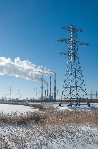 Chp Calor Electricidad Combinados Sistema Que Vapor Producido Una Central — Foto de Stock