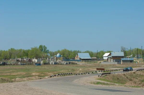 Settlement Central Asia. housing in the steppe in the Central Asia (Kazakhstan).