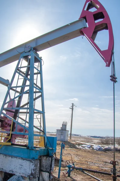 Bombas Óleo Equipamento Indústria Petrolífera Unidade Bombeamento Feixe Petróleo Gás — Fotografia de Stock