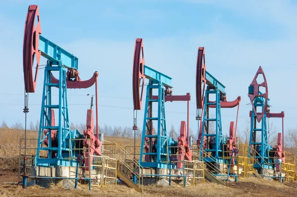 Ecologia Bionomia Bombas Óleo Equipamento Indústria Petrolífera Unidade Bombeamento Feixe — Fotografia de Stock