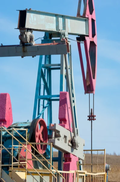 生態学 オイルポンプ 石油産業機器 ビーム ポンピング ユニット石油 — ストック写真