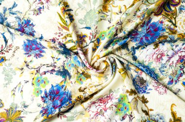 Doku, arka plan, saten kumaş bej renk çiçek patt ile