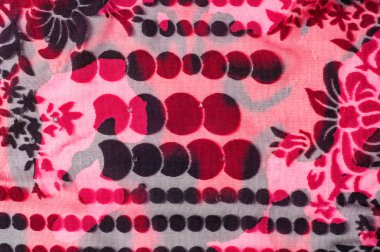 Doku, arka plan, kumaş kadife. Kırmızı rengi. yakından dokuma ipek, pamuk veya kalın bir kısa yığın bir tarafta olan naylon.