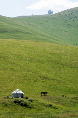 Tien Shan dağlar. Takma Yaylası. Turgen gorge. Zailiyskoe Alatau, plato Assy Turgen