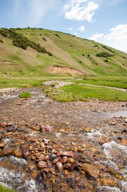 dağ, dağ, tepe. Kazakistan. Tien Shan. Takma Yaylası