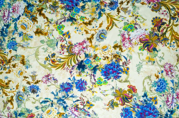 Textura Fondo Tela Satinada Color Beige Con Patrón Floral Tejido — Foto de Stock