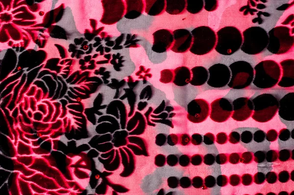 Textura Pozadí Materiál Samet Červené Barvy Těsně Tkané Látky Hedvábí — Stock fotografie