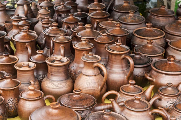 Seramik Çanak Çömlek Clayware Çanak Çömlek Taş Büyük Bir Konteyner — Stok fotoğraf