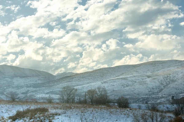 Казахстан Тянь Шань Красивий Пейзаж Видом Гори Зимовий Вечір — стокове фото