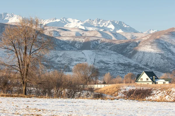 Kazakhstan Tien Shan Beautiful Landscape Mountain Views Winter Evening — Stock Photo, Image