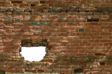 Tarihi kent dokusu. Eski tuğla bina