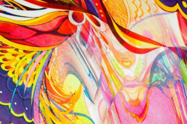 Kumaş renkleri soyutlama, sarı, mavi, mavi, kırmızı çizgiler bir deseni ile. Fotoğraf stüdyosu