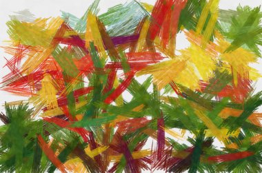 Tuval dokusu üzerinde boyalı