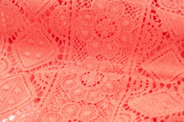 Kırmızı dantel kumaş doku stüdyoda çekilmiş fotoğrafı