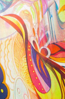 Kumaş renkleri soyutlama, sarı, mavi, mavi, kırmızı çizgiler bir deseni ile. Fotoğraf stüdyosu