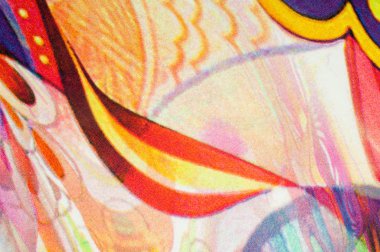 Kumaş renkleri soyutlama, sarı, mavi, mavi, kırmızı çizgiler bir deseni ile. Fotoğraf stüdyosu