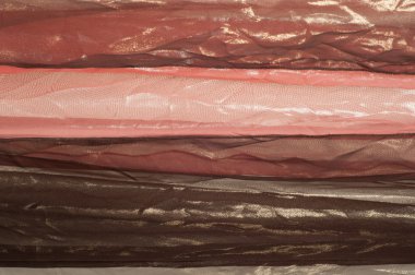 Pembe kahverengi şeffaf kumaş. doku. bornoz. Stüdyo fotoğrafı