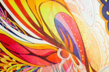 Kumaş renkleri soyutlama, sarı, mavi, mavi, kırmızı çizgiler bir deseni ile. Fotoğraf stüdyosu