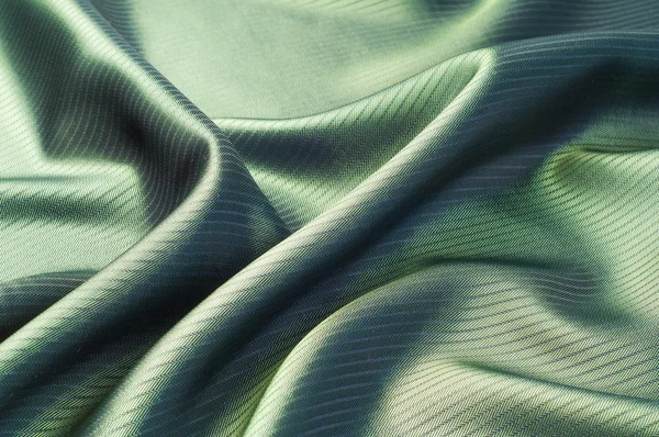 Grün Gestreifter Stoff Textur Der Farbe Zwischen Blau Und Gelb — Stockfoto
