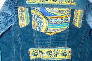 Denim ceket el yapımı. Stüdyo fotoğrafı